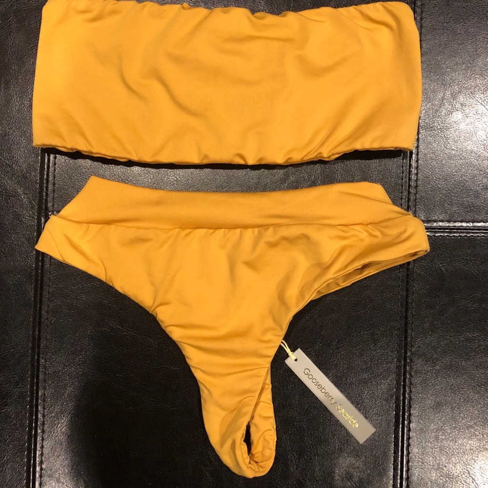 Mustard yellow bikini by Gooseberry Seaside